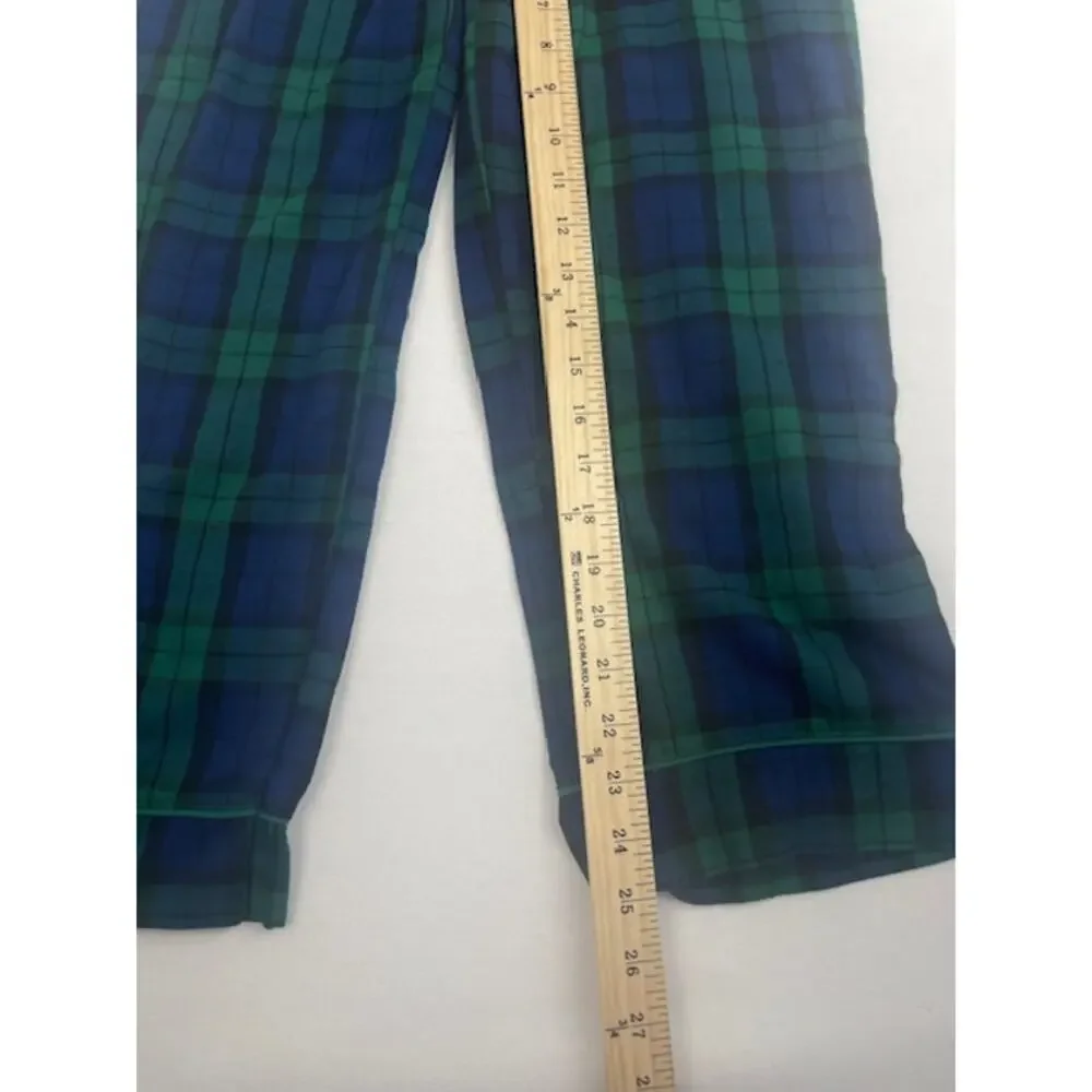 Saint Eve Kids Blackwatch Plaid Flannel Pajama Set Size L 10/12 Green Blue